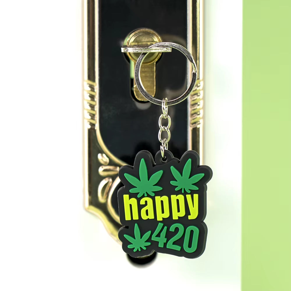 Wholesale Custom New Pattern Rubber Weeds Key Chain