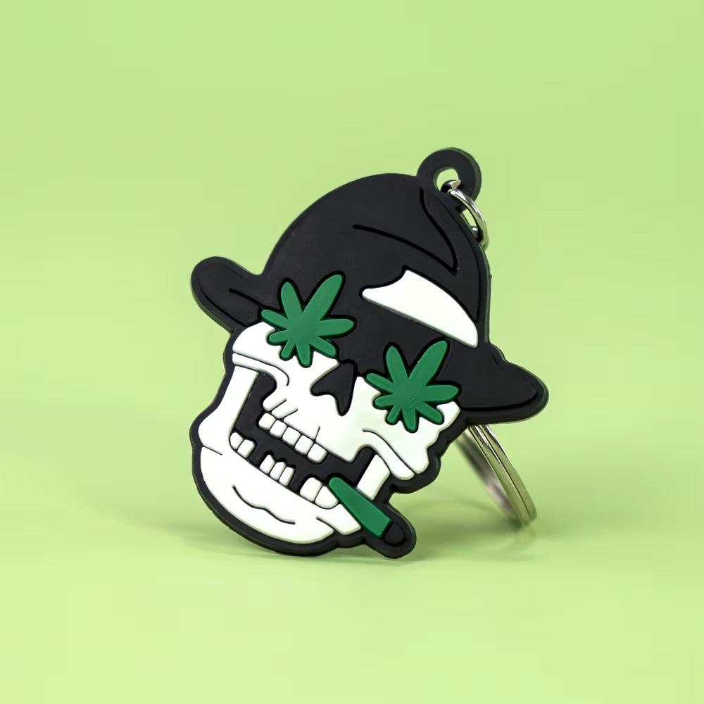 Wholesale Custom New Pattern Rubber Weeds Key Chain