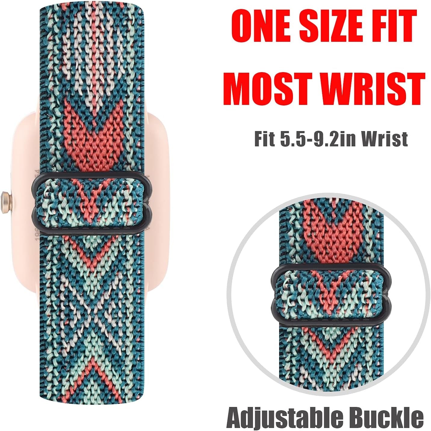 Adjustable Smart Watch Bands, 19Mm Stretchy Nylon Loop