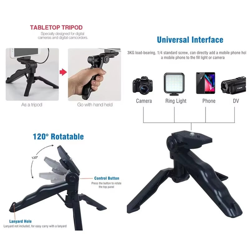 Smartphone Vlogging Kit with Tripod Phone Holder Mini Microphone LED Fill Light