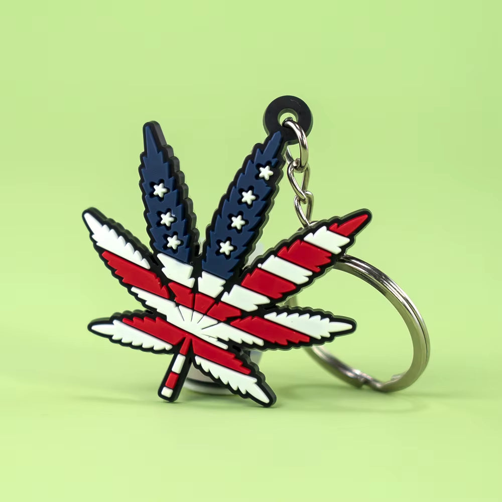 Wholesale Custom New Pattern Rubber Weeds Key Chain