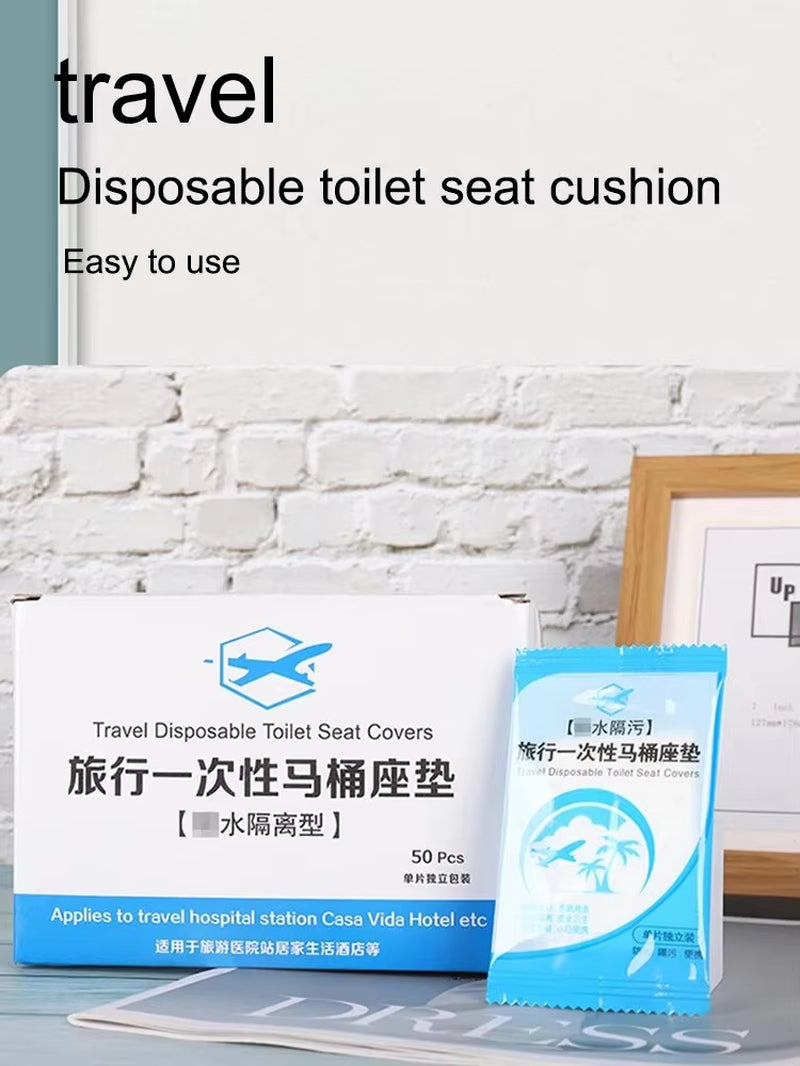 50Pcs Disposable Plastic Toilet Seat Cover Waterproof