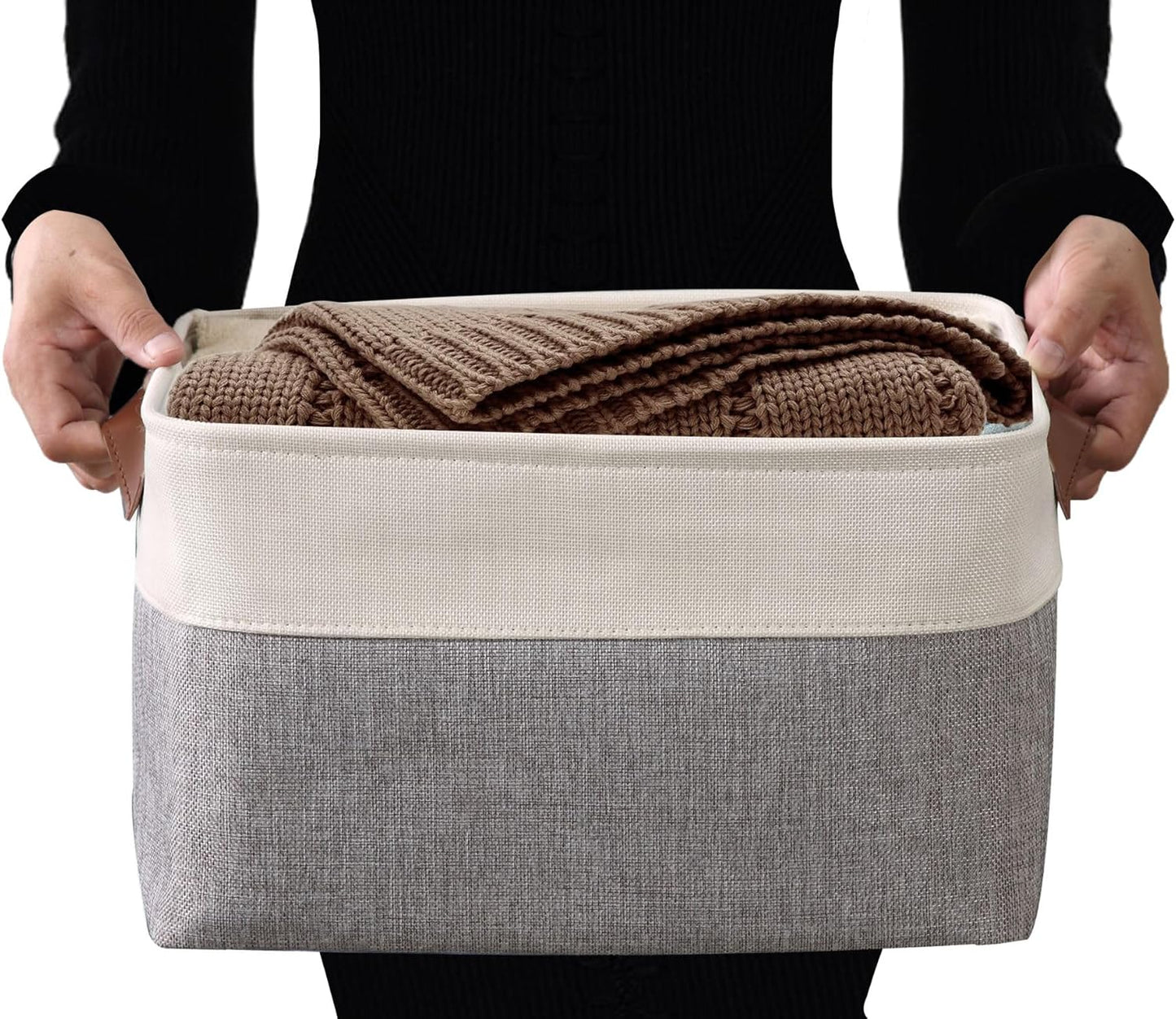 Storage Baskets for Shelves - Fabric Closet Organizers and Storage Bins, 4 PACK