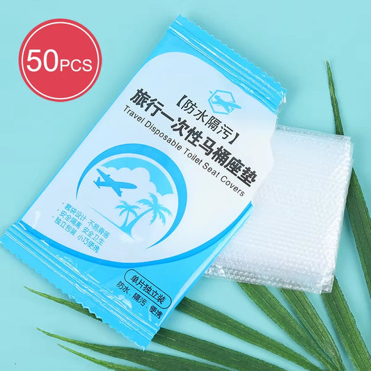 50Pcs Disposable Plastic Toilet Seat Cover Waterproof